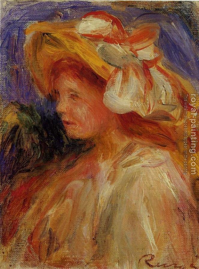 Pierre Auguste Renoir : Profile of a Young Woman in a Hat